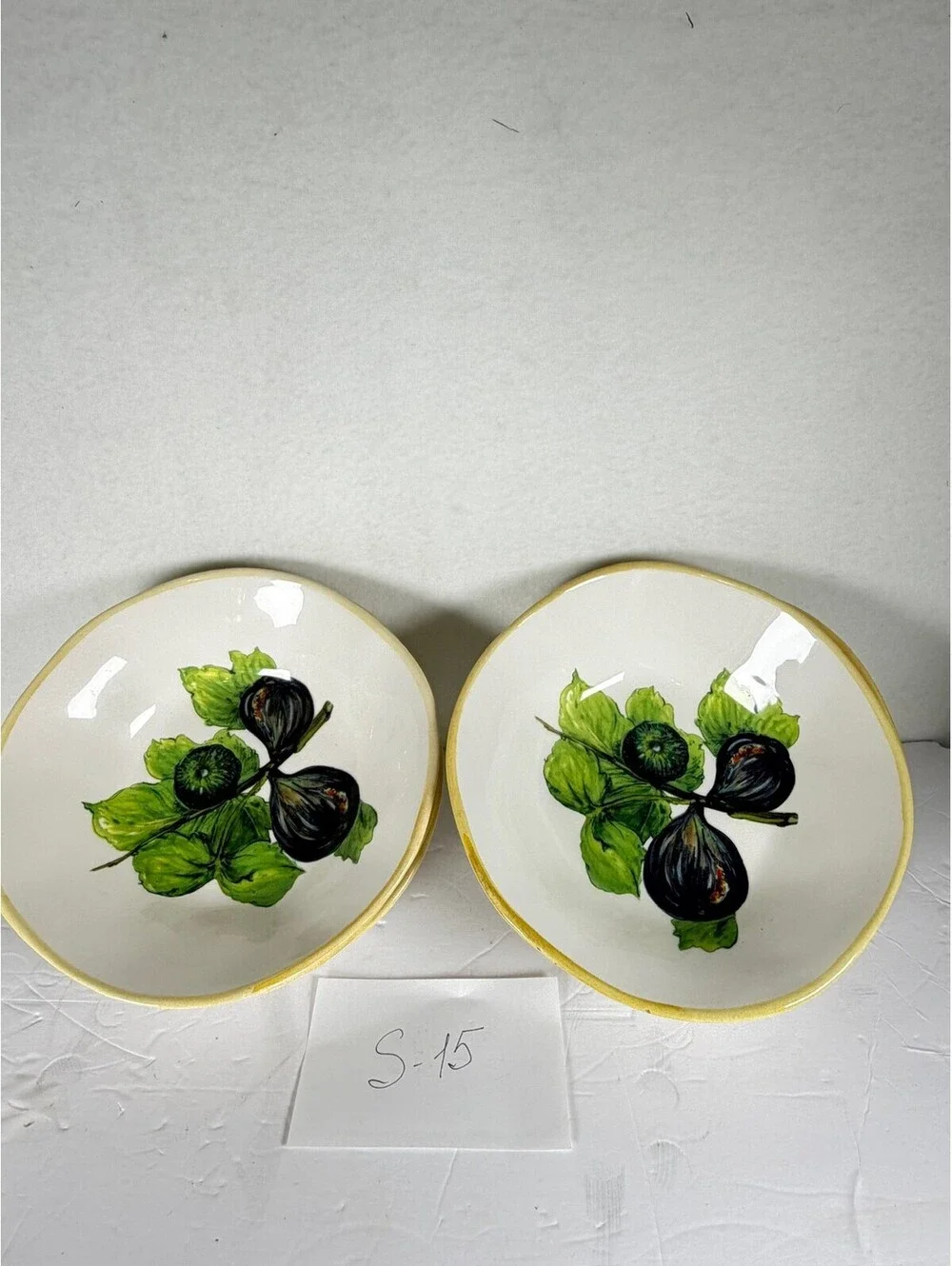 4 Ceramica Cuore Italian Ceramic Fig Bowls Set S-15